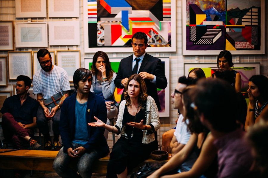 Professionals networking at a conference